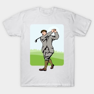 Vintage Golfer Teeing Off Retro T-Shirt